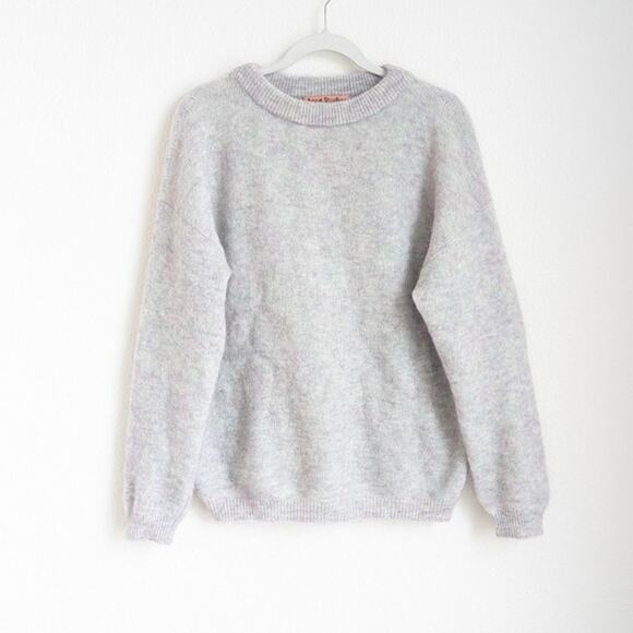 Acne Studios Gray Knit Mohair Wool Oversized Unisex Sweater, size 2XS - Picture 1 of 7